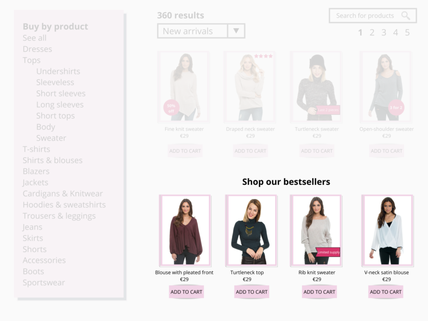 Personalize the category pages for first-time visitors